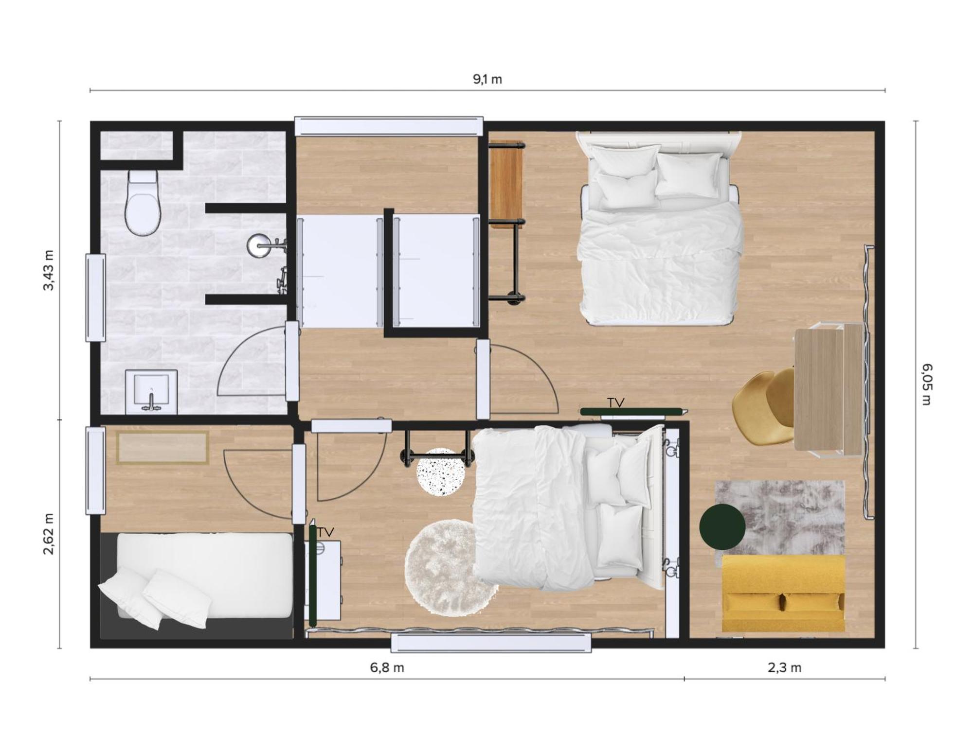 Ferienhaus Xzllenz - 4 Schlafzimmer, Zentral, Parken, U-bahn, 2 Baeder, 4 Smart-tv, Optional Einzelbett