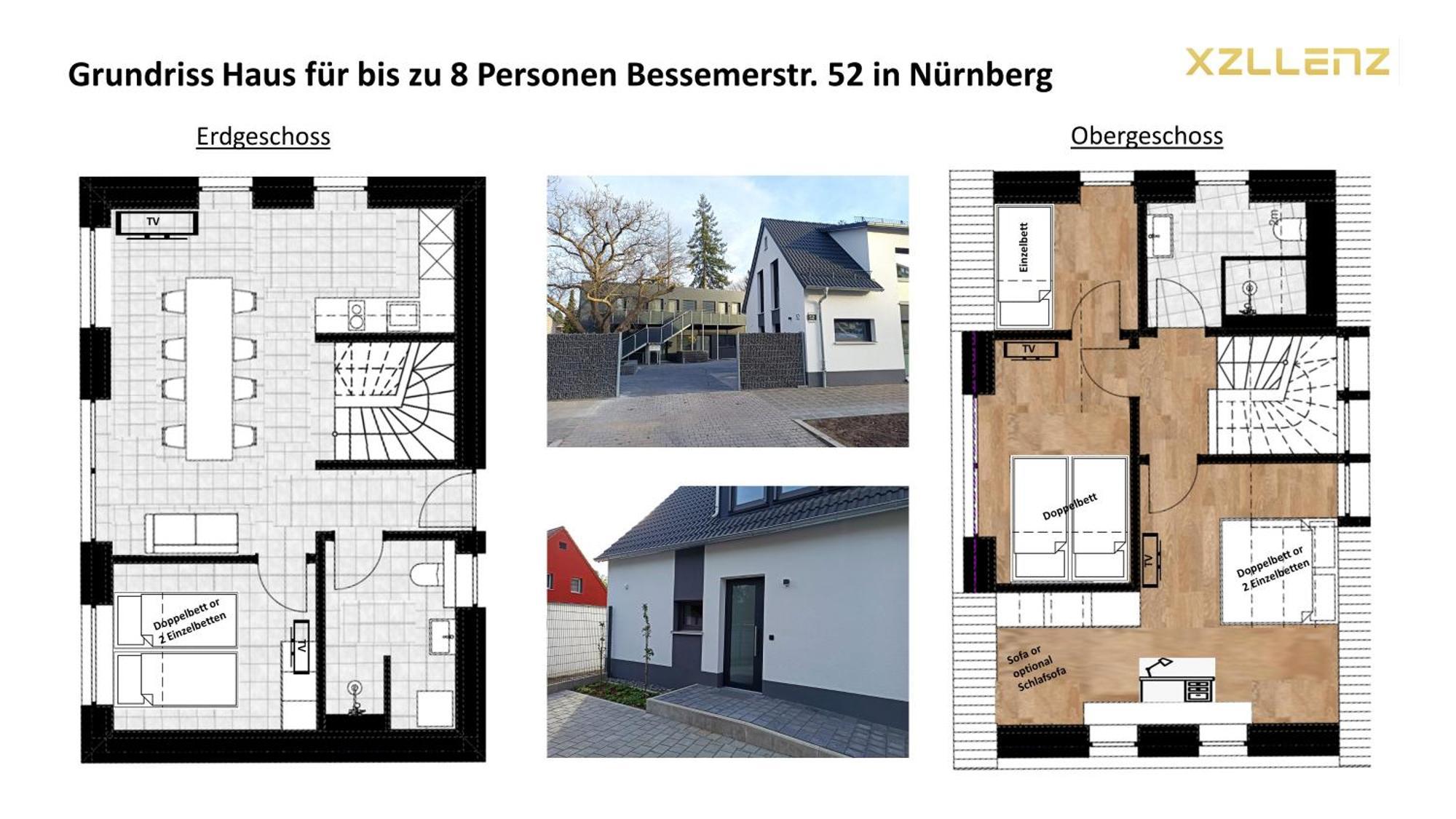 Xzllenz - 4 Schlafzimmer, Zentral, Parken, U-bahn, 2 Baeder, 4 Smart-tv, Optional Einzelbett Nürnberg